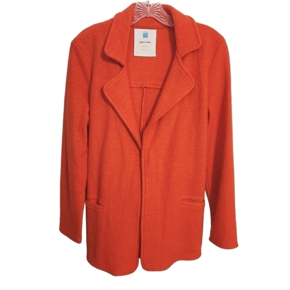 Anthropologie | Sparrow Women's Orange Wool Belted Jacket (Size Small) - Picture 2 of 16